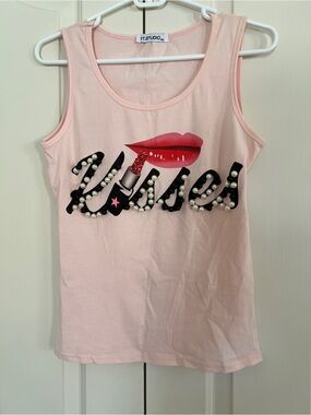 TT Studio Pink Lip & Lipstick Pearl Tank